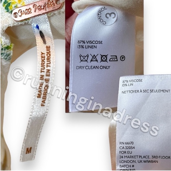 NWT Free People Like A Lady Mini Ruffle Dress Ivory Citrus Ditzy Floral Medium - Picture 8 of 11